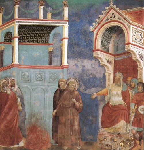 Giotto_-Sultan +St_Francis_-_-11-_-_St_Francis_before_the_Sultan_(Trial_by_Fire)